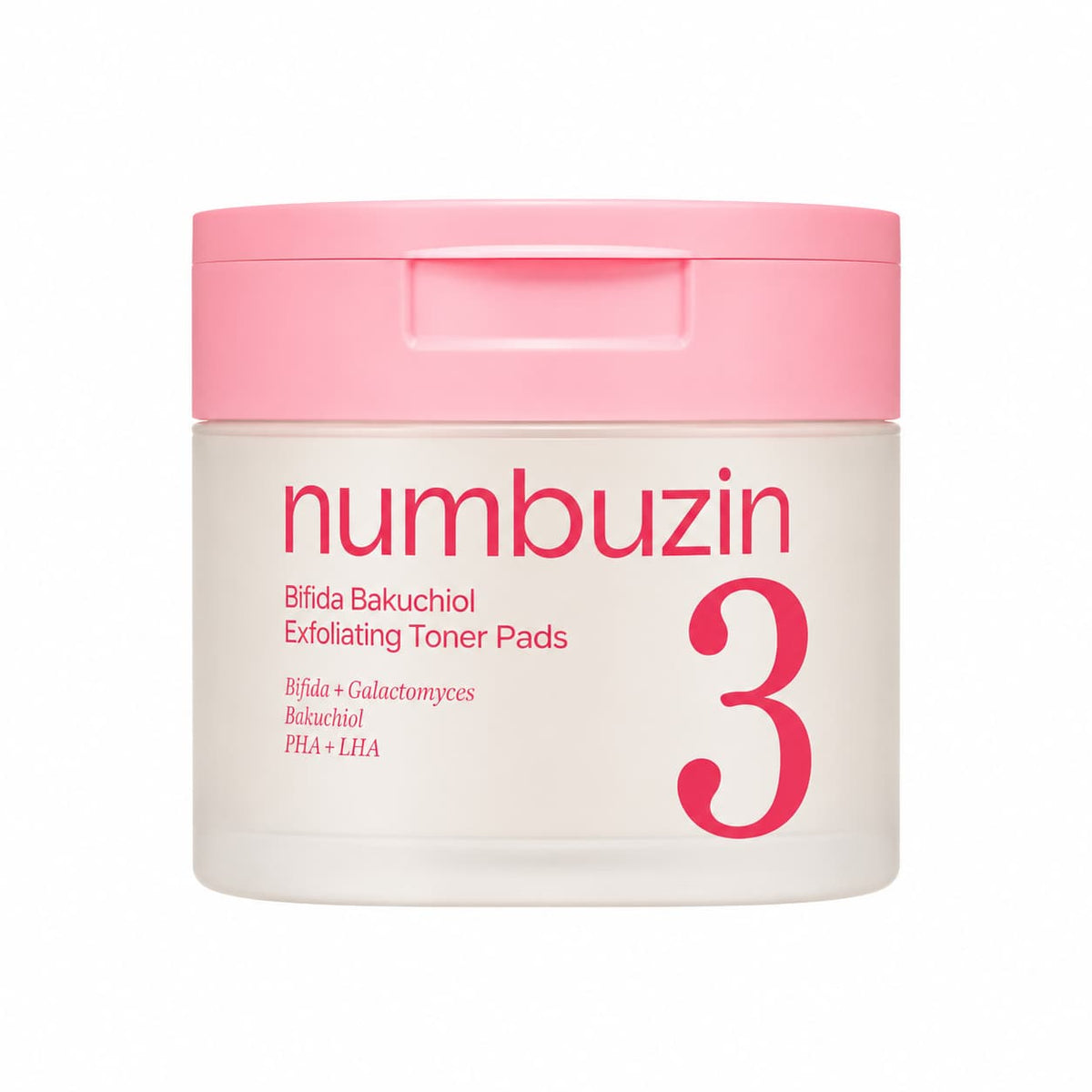 Numbuzin - No.3 Bifida Bakuchiol Exfoliating Toner Pads, 190ml (70 pads) — cosmética coreana HANA